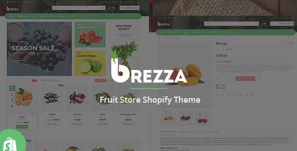 Brezza - Fruits &amp; Food Store Shopify Theme &amp; Template