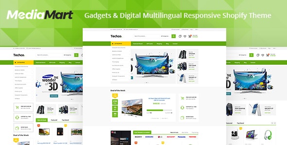 MediaMart - Electronic, Computer, Gadgets &amp; Digital Multilingual Responsive Shopify Theme
