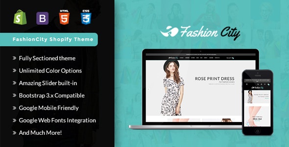 Fashion City -Shopify  Responsive Sectioned Theme