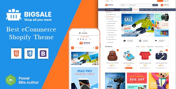 BigSale - The Clean, Minimal &amp; Unlimited Bootstrap 4 Shopify Theme (12+ HomePages)